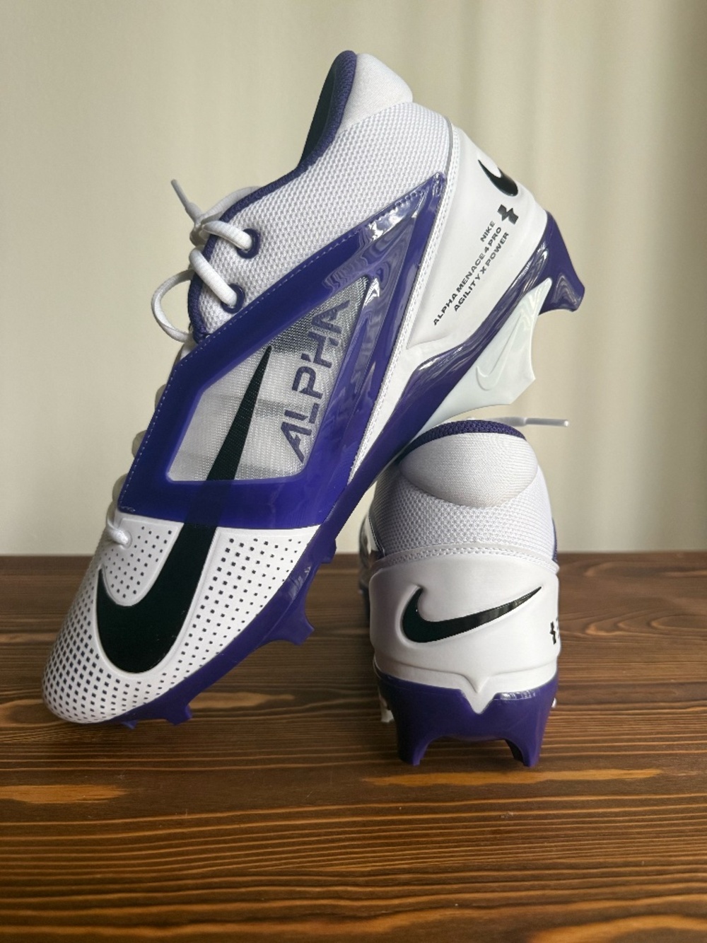NIKE Alpha Menace 4 Pro Football Cleats White IB2507-102 - Size 13